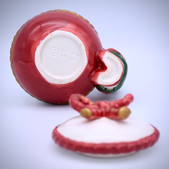 Fitz & Floyd Vintage Old World Elf Creamer Sugar Bowl Set Earthenware Christmas - Picture 15 of 16